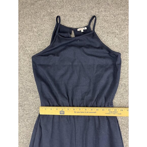 Sundry Jumpsuit Womens Medium Navy Halter Wide Leg Pockets Made USA Back Zip - Picture 4 of 9